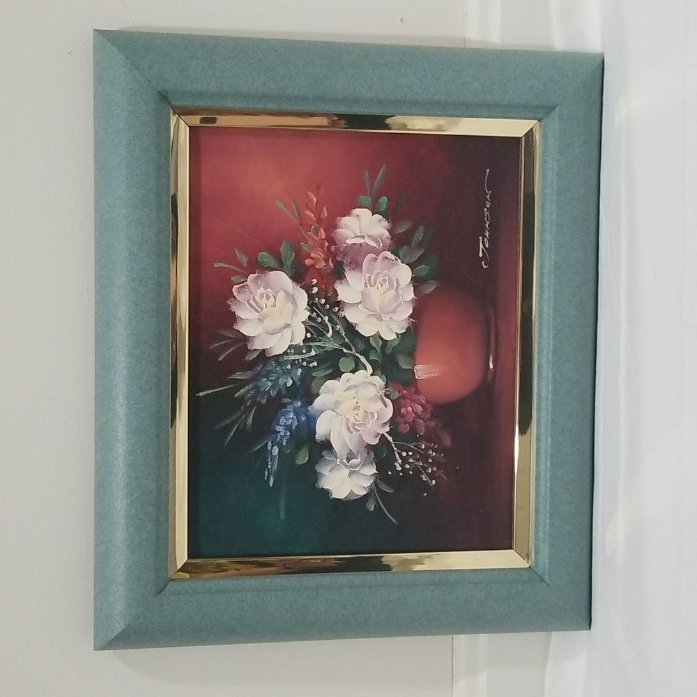 NWOT! Personal Preference "Flowers In Vase" Framed Wall Painting